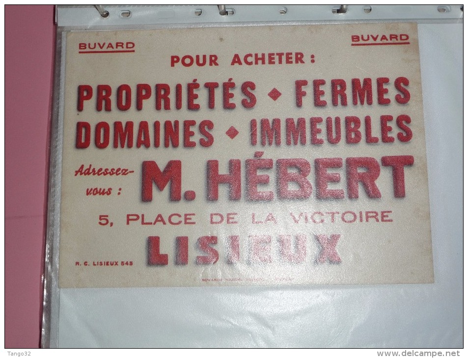 BUVARD Publicitaire  BLOTTING PAPER  M Hebert  Lisieux Immeuble Proprietes Domaines - T