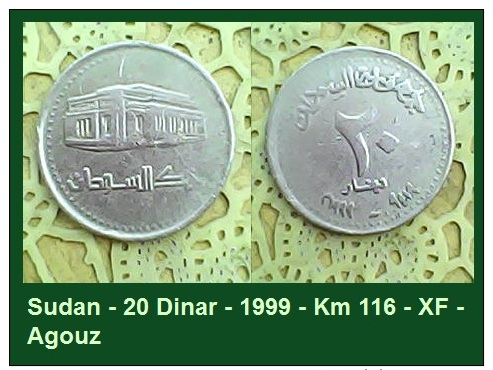 Sudan - 20 Dinar - 1999 - Km 116 - XF - Agouz - Sudan