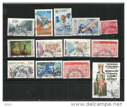 Année Complète ANDORRE 1991. 13 T-p Oblitérés Première Qualité, Oblitération Ronde - Used Stamps