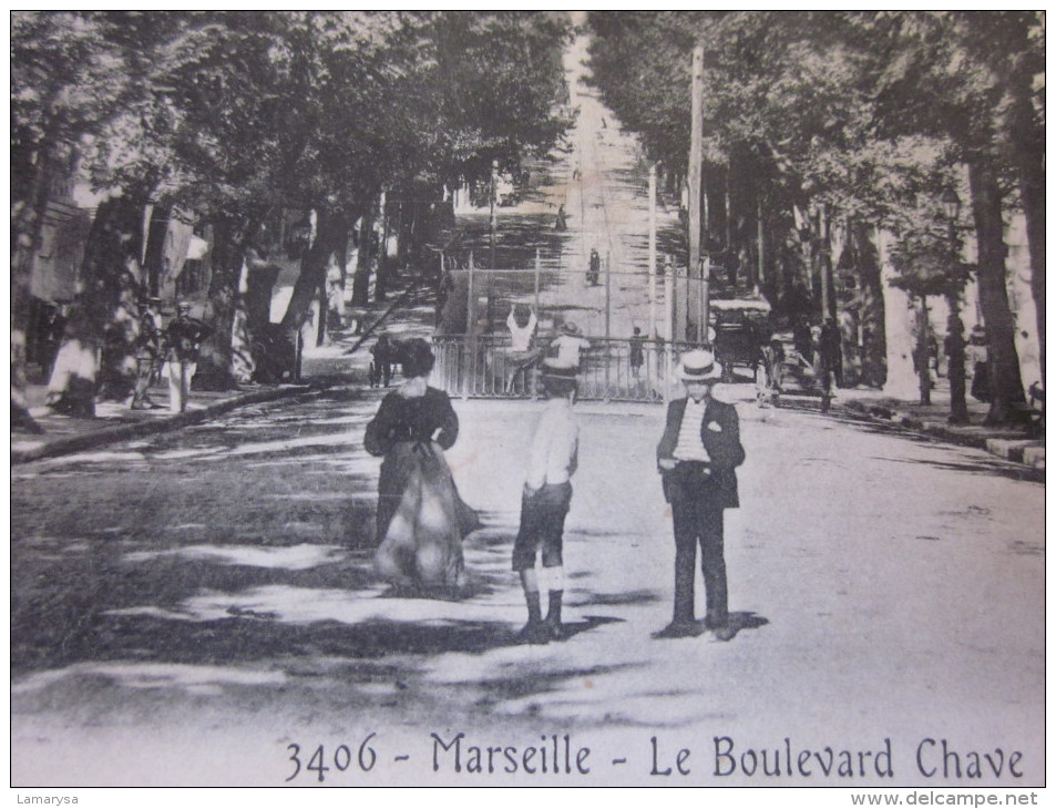 1908 CPA MARSEILLE LE BOULEVARD CHAVE  Département Bouches-du-Rhône Région Provence-Alpes Cote D'Azur - Cinq Avenues, Chave, Blancarde, Chutes Lavies