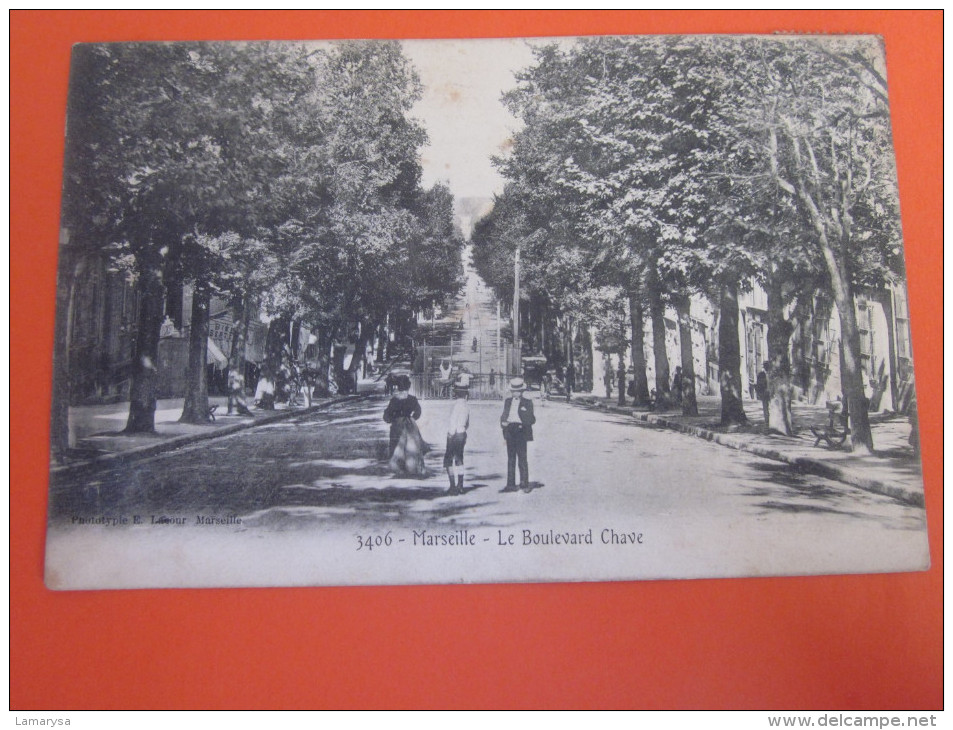 1908 CPA MARSEILLE LE BOULEVARD CHAVE  Département Bouches-du-Rhône Région Provence-Alpes Cote D'Azur - Cinq Avenues, Chave, Blancarde, Chutes Lavies