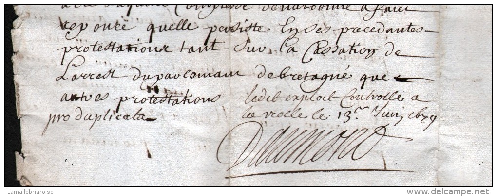 1679, GENERALITE DE BORDEAUX,  Sur Document Papier De La Vocle: , 2 Pages, 2 SCANS - Cachets Généralité