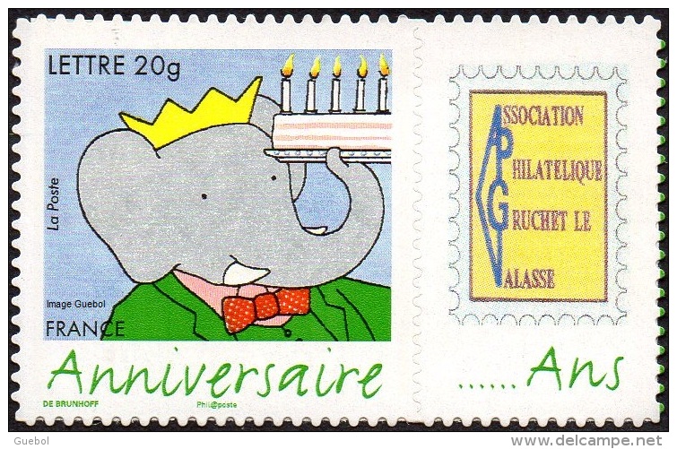 France Personnalisé N° 3927.B.** Babar - Autoadhésif Logo Privé - Unused Stamps