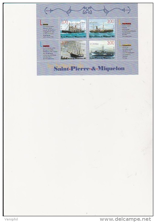 ST PIERRE ET MIQUELON - BLOC FEUILLET N° 7 - NEUF XX - COTE : 9,50 € - Blocks & Sheetlets