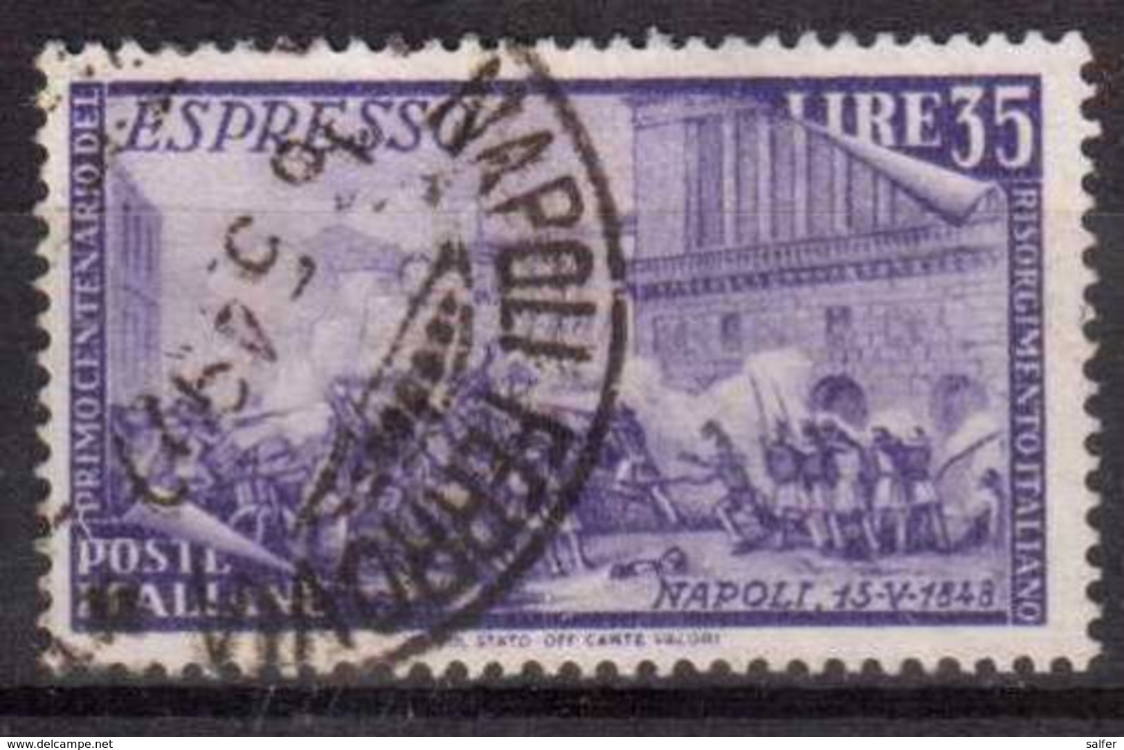 ITALIA  REPUBBLICA  1946 Risorgimento L. 35 Usato  Used - 1946-60: Oblitérés