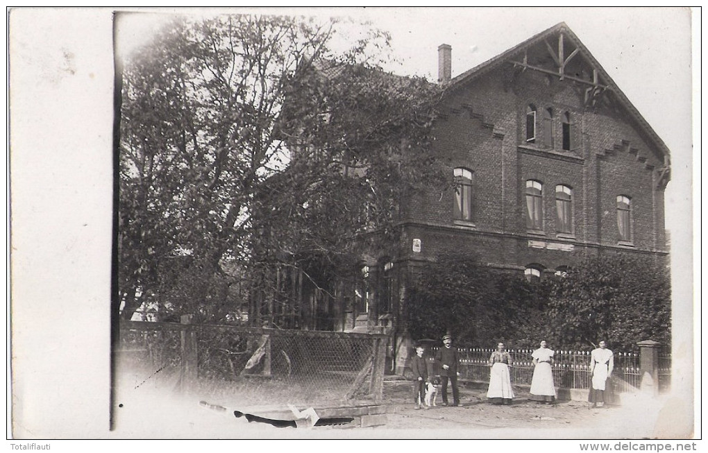 HEYEN Kr Holzminden Polle Bauernhaus Mit Familie Sagebiel + Hund Davor Original Private Fotokarte 22.1.1910 - Holzminden