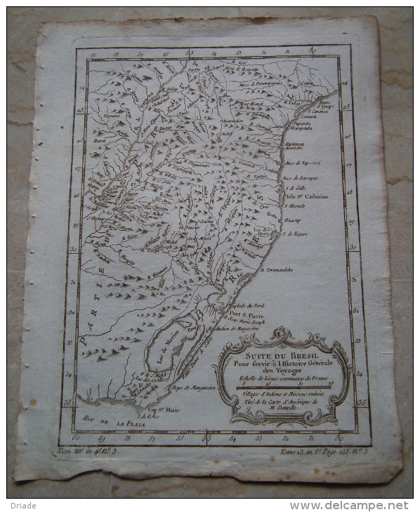 MAPPA CARTA GEOGRAFICA CARTE DU BRESIL BRASILE ANNO 1757 - Carte Geographique