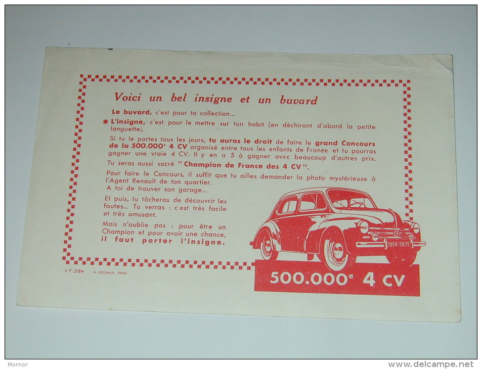 BUVARD  4 CV RENAULT - Automotive