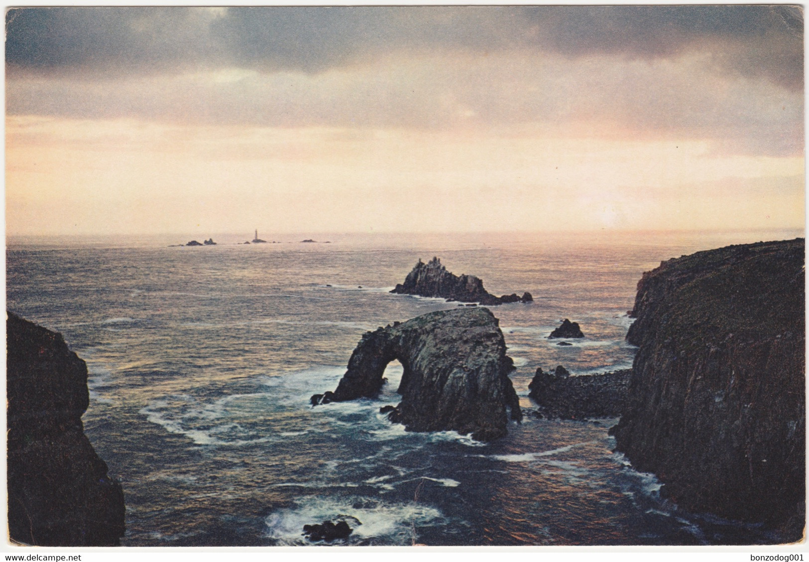 Sunset Over England's Granite Bulwarks, Land's End, Cornwall. Unposted - Land's End