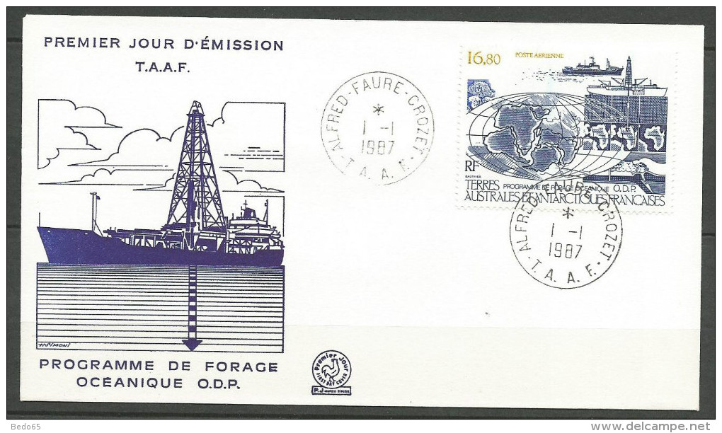 TAAF FDC 1987 FORAGE OCEANIQUE  YVERT PA N° 98 TTB - FDC