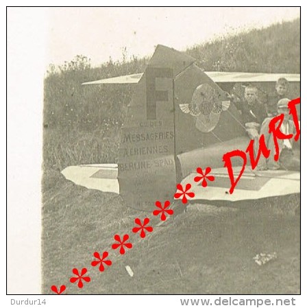 Aviation - RARE***** CARTE PHOTO - CIE  Aériennes BERLINE SPAD - Accident De 1923 à Abbeville ? ( Somme) - BLÉRIOT... - Unfälle