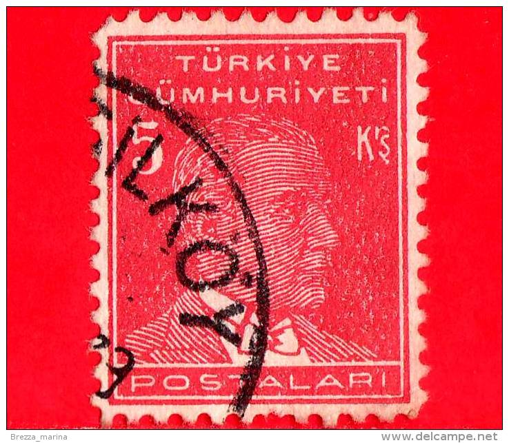 TURCHIA - Usato - 1931 - Kemal Ataturk - 5 - Oblitérés