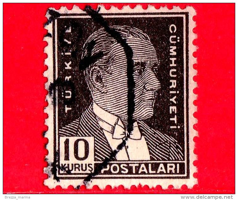 TURCHIA - Usato - 1932 - Mustafa Kemal Pasha - Kemal Ataturk - 10 - Used Stamps