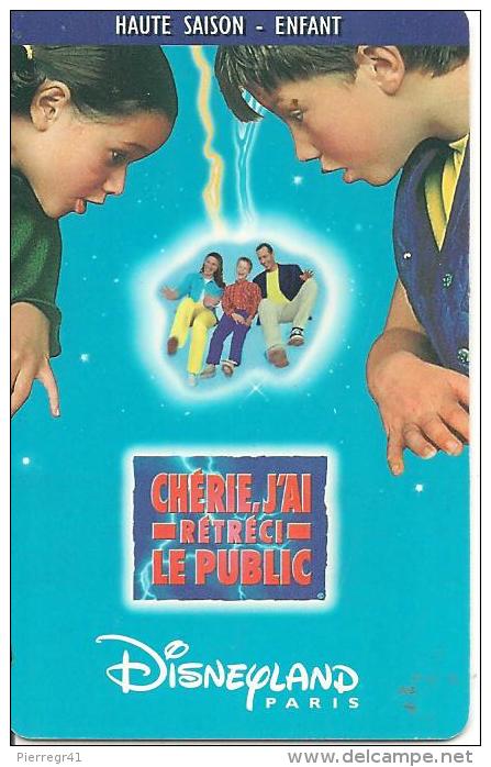 PASS°--DISNEY-DISNEYLAND PARIS-1999-CHERIE J AI RETRECI LE PUBLIC--SPEOS-99/02/HOE-V° Groupe Scolaire-TBE-RARE - Disney-Pässe