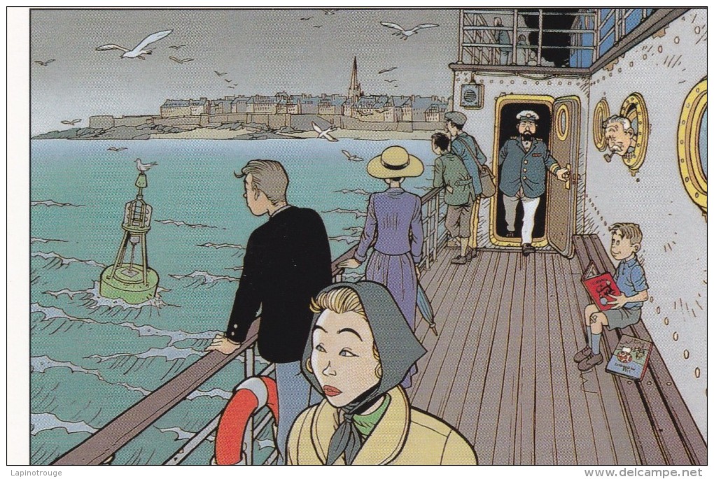 Carte Postale SIMON Fred Festival BD Saint-Malo 1998 (Tintin Poisson Clown..) - Postcards