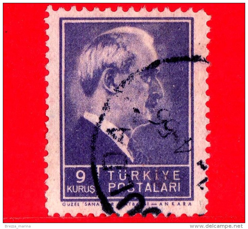 TURCHIA - Usato - 1942 - Ismet Inonu, Presidente - 9 - Gebruikt