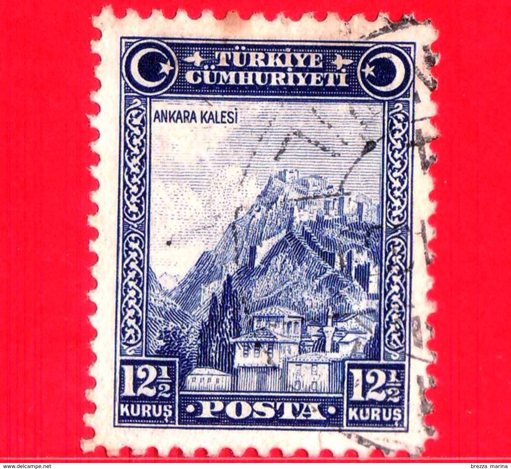TURCHIA - Usato - 1930 - Fortezza Di Ankara - CUMHURIYETI - 12 ½ - Usati
