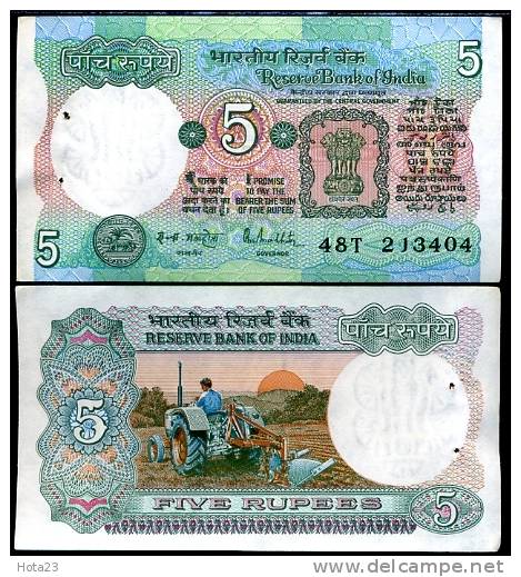 INDIA 5 RUPEES 1975 P 80 O SIGN 85 UNC  Traktor - Indien