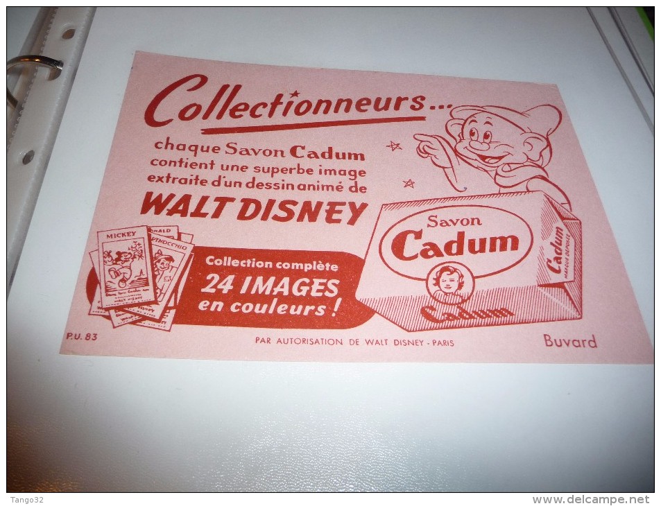 BUVARD Publicitaire  BLOTTING PAPER   Savon CADUM Walt Disney   Nain Joyeux - Parfums & Beauté