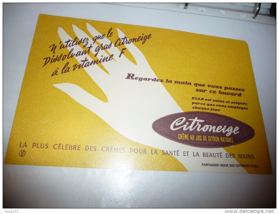 BUVARD Publicitaire  BLOTTING PAPER   Savon Citroneige Les Mains - Perfumes & Belleza