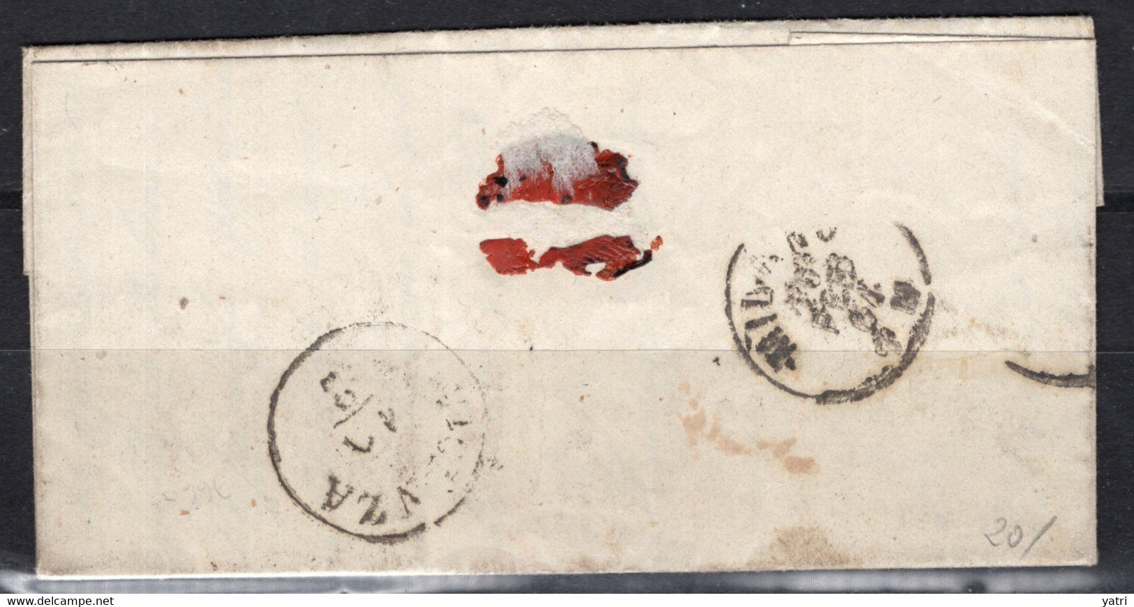 Governo Provvisorio Della Toscana (1861) - 20 Cent. 15 Cc Su Piego Da Firenze Per Vicenza (Raybaudi) - Toskana