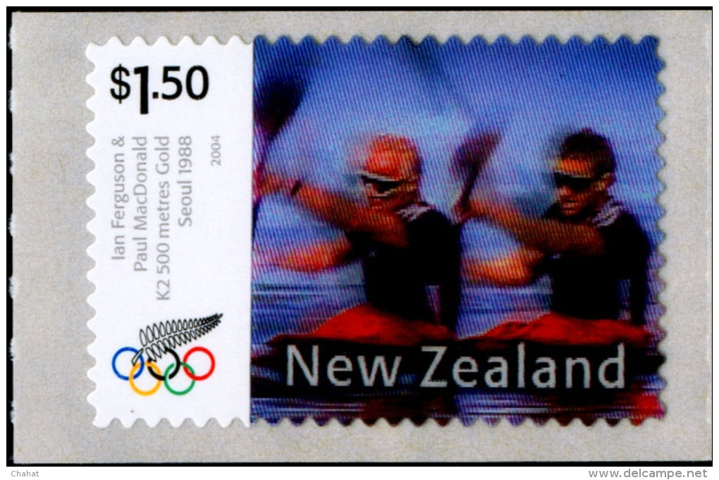 SPORTS-RAFTING-OLYMPICS-SEOUL 1988-TWO DIAMENSIONAL STAMP-NEW ZEALAND-MNH-B6-753 - Rafting