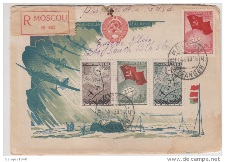 Russia / Soviet Republic  1938  Air Mails  Illustrated  Moscow  Registered Cover To United States #  88318 - Storia Postale