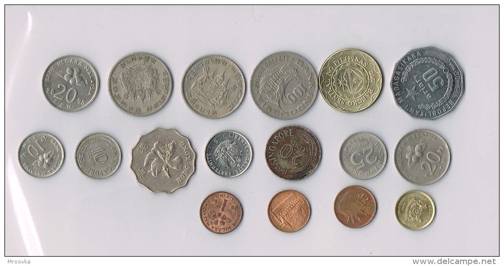 25 Rupiah,Hong-Kong,Singapore,Malaysia,Indonesia...  X 17 !!!!ensemble De Pièces De Monnaie-set Of Coins - Autres – Asie