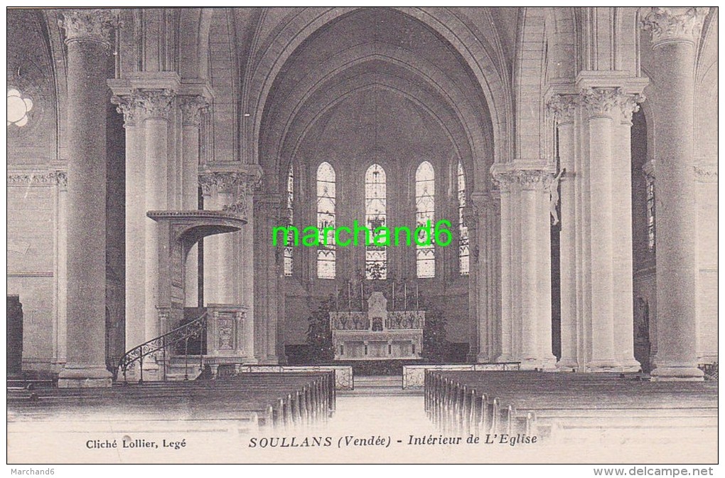 Vendée Soullans Interieur De L église Editeur Lollier Legé - Soullans