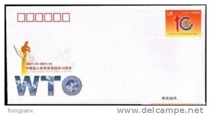 2011 CHINA JF-104  10 ANNI OF ACCESSION TO WTO P-COVER - Briefe