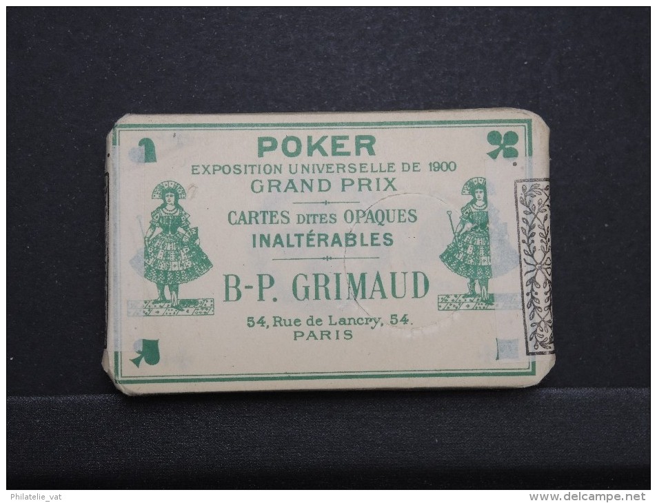 CARTES A JOUER - Jeu De Poker Grimaud N°90 - Début De Siécle Non Ouvert Avec Bande Des Impots - Rare Ainsi - Lot P14281 - Other & Unclassified