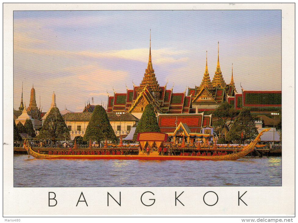 BANGKOK   THE ROYAL  BARGE CHANTING CEREMONY        MAXI-CARD      (VIAGGIATA) - Tailandia