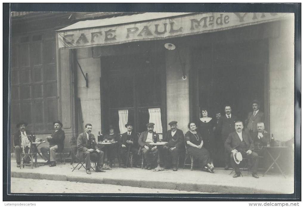 CPA PHOTO - Café Paul Marchand De Vin - Lieu à Déterminer - Cafés