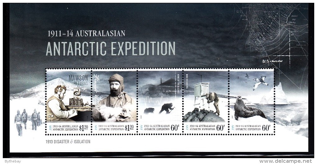 Australian Antarctic Territory MNH 2013 Souvenir Sheet Of 5 1911-14 Australasian Antarctic Expedition 1913 - Neufs