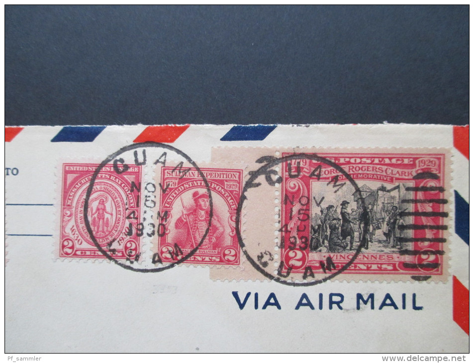 Rarität!! USA / Guam Guard Nr. 6 MiF Mail / US. RAR!! 1930 Guam Service AGANA. Air Mail. Altes Auktionslos. Auslandspost - Guam