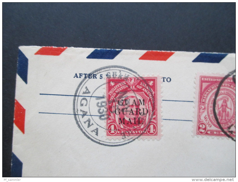 Rarität!! USA / Guam Guard Nr. 6 MiF Mail / US. RAR!! 1930 Guam Service AGANA. Air Mail. Altes Auktionslos. Auslandspost - Guam