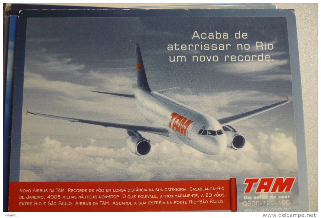 AIRLINES ISSUE / CARTE COMPAGNIE     TAM  BRESIL - 1946-....: Moderne