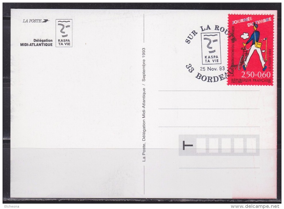 = Sur La Route Kaspa Ta Vie, 33 Bordeaux 25.11.93 N°2792 Journée Du Timbre Carte Postale Je Maîtrise Mon Code - Unfälle Und Verkehrssicherheit