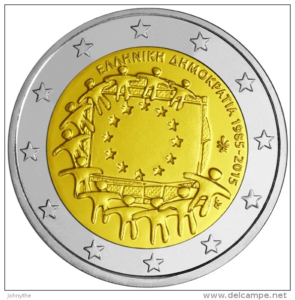Greece 2015 European Flag 2 Euro  Roll (25 Coins) (750000 Coins Only) - Chypre