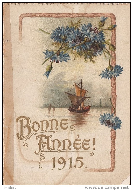 CALENDRIERS -  14x10  Dentelé -  BONNE ANNEE 1915 -  L'Amour De DIEU - Small : 1901-20