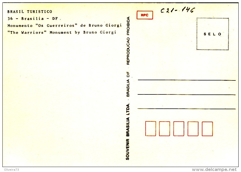 BRASIL, BRASILIA: Monumento, "Os Guerreiros" De Bruno Giorgi, 2 Scans - Brasilia