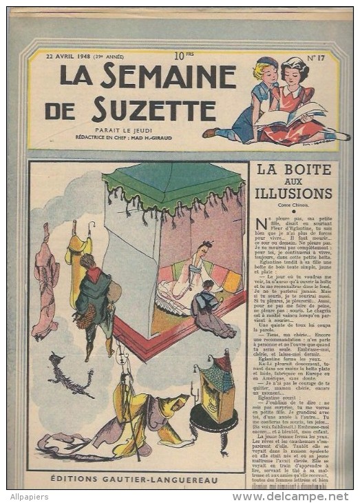 La Semaine De Suzette N°17 La Boite Aux Illusions - Les Petits Ennuis De Bécassine - Robe De Chambre Pour Bleuette - La Semaine De Suzette