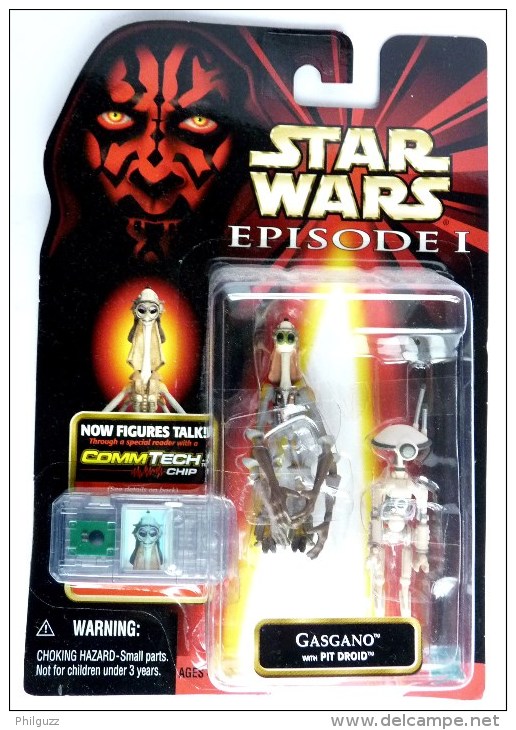 STAR WARS 1995 BLISTER US EPISODE I FIGURINE GASGANO + PIT DROID - Episodio I