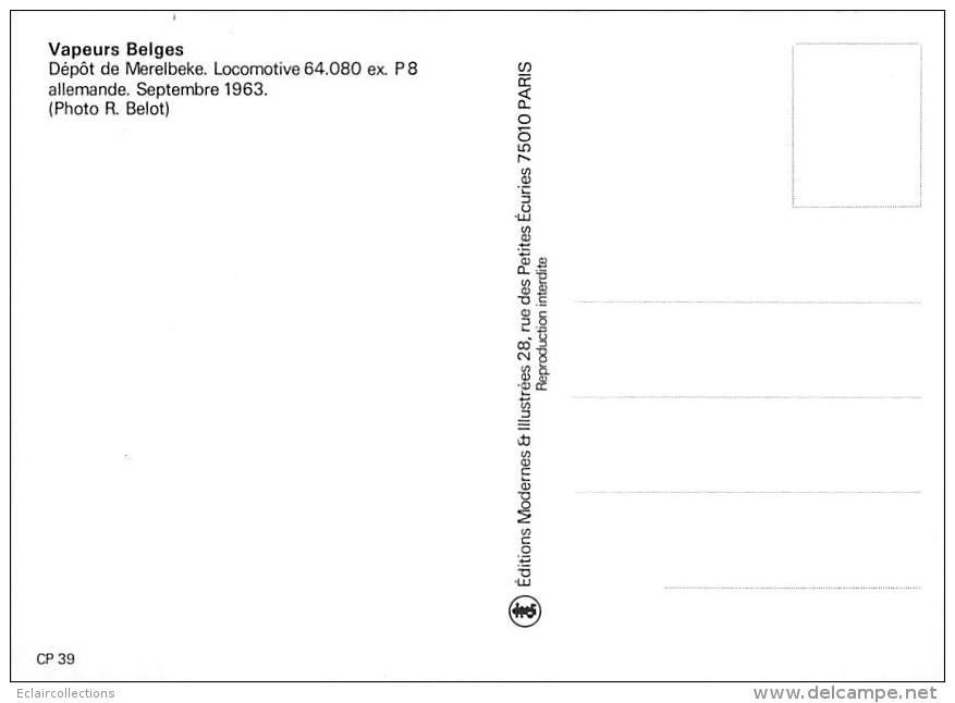 Belgique       Chemin De Fer . Vapeurs Belges (format  14,5x10,5) Dépot De  Marelbeke. Locomotive - Sonstige & Ohne Zuordnung