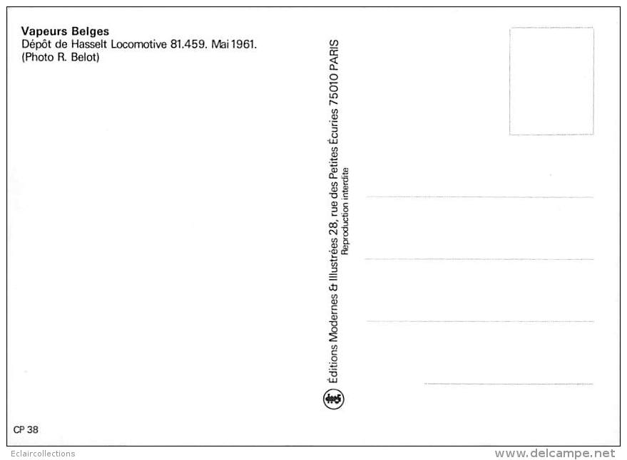Belgique       Chemin De Fer . Vapeurs Belges (format  14,5x10,5) Dépot De  Haselt. Locomotive - Autres & Non Classés