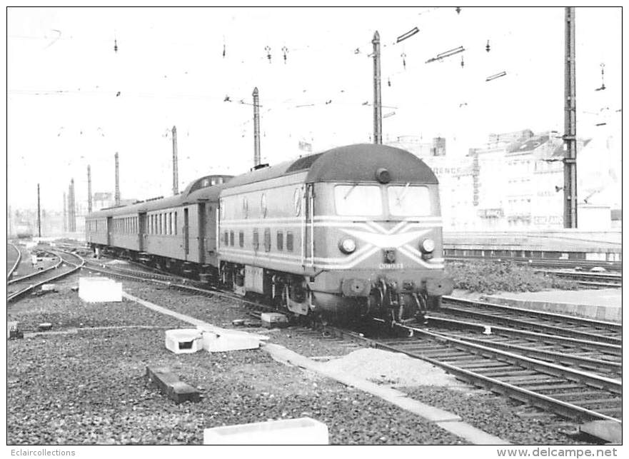 Belgique       Chemin De Fer . Vapeurs Belges (format  14,5x10,5) Locomotive Ligne Binche Arrivant  A Bruxelles Midi - Otros & Sin Clasificación