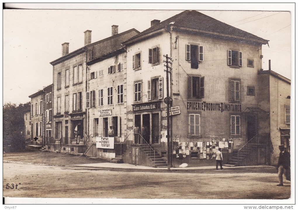 Carte Postale Photo CIREY SUR VEZOUZE (Meurthe Et Moselle) COMMERCES-Epicerie-Bureau Change-"Zum Scharfen Eck"-2 SCANS - Cirey Sur Vezouze