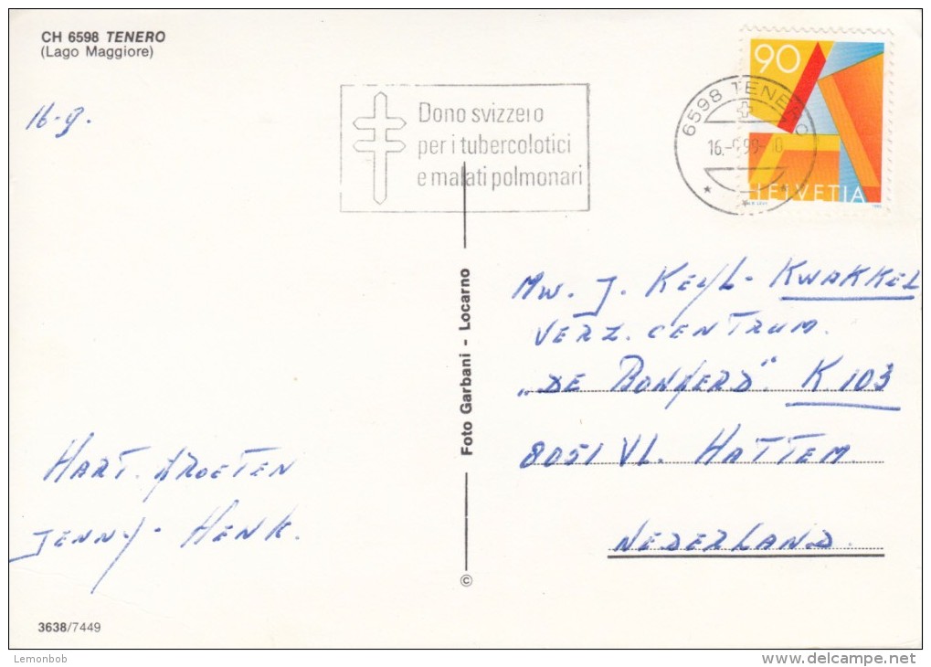 Switzerland, Suisse, TENERO, 1999 Used Postcard [16157] - Tenero-Contra