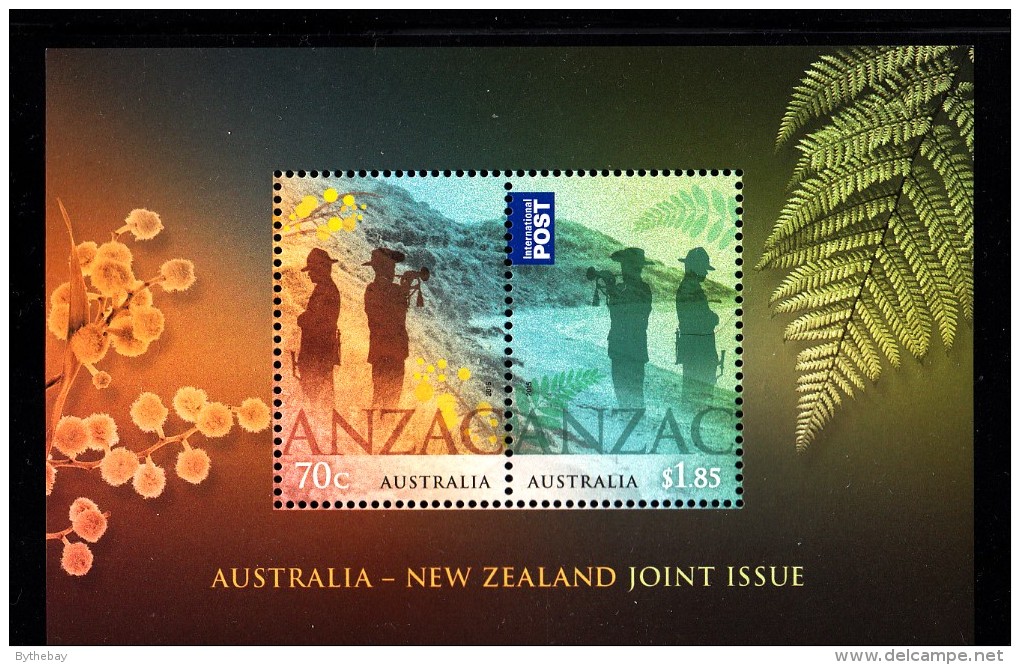 Australia MNH 2015 Souvenir Sheet Of 2 ANZAC - Joint Issue With New Zealand - Emissions Communes