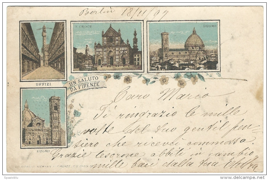 1897, "Un Saluto Da Firenze" - Firenze (Florence)